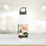 Modern Pastel Pink Watercolor Flowers & Name Stainless Steel Water Bottle<br><div class="desc">Modern Pastel Pink Watercolor Flowers & Name</div>