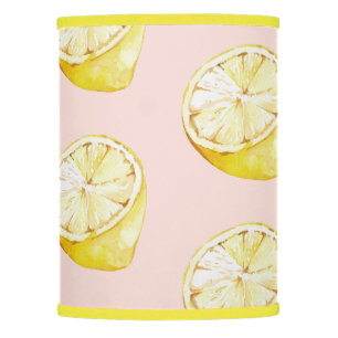 Modern Pastel Pink &  Yellow Lemons Pattern Lamp Shade