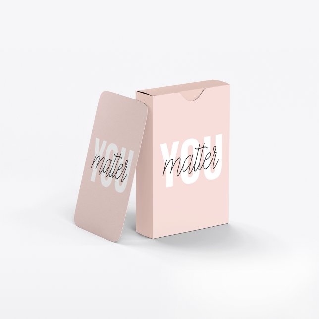 Modern Pastel Pink You Matter Inspiration Quote Poker Cards (Creator Uploaded)