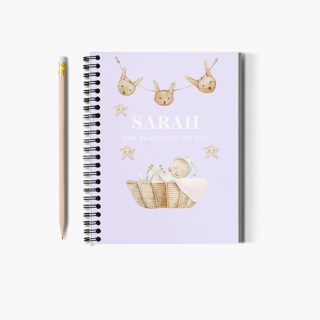 Modern Pastel Purple Baby Gift For Mom To Be Notebook (Creator Uploaded)