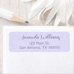 Modern Pastel Purple Script Return Address Label