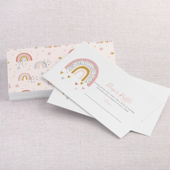 Modern Pastel Rainbow Baby Shower Diaper Raffle Business Card by elegant_invites_ at Zazzle