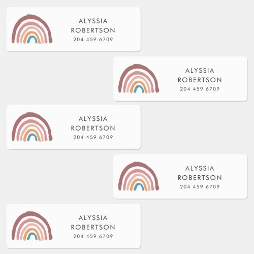 Modern Pastel Rainbow Cute School Kids Labels