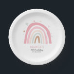 Modern Pastel Rainbow Girls Birthday Party Paper Plates<br><div class="desc">Cute and modern kid's birthday party paper plate featuring a hand drawn illustration of a pastel rainbow with stars. This blush pink design is perfect for a girl's birthday.</div>