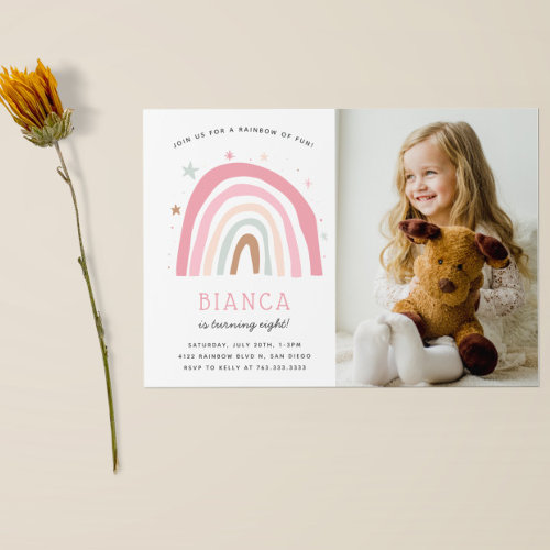 Modern Pastel Rainbow Kids Birthday Party Photo