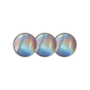  Modern Pastel Rainbow Mermaid Unicorn Holographic Golf Ball Marker