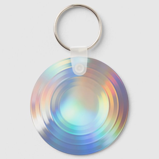  Modern Pastel Rainbow Mermaid Unicorn Holographic Keychain (Front)