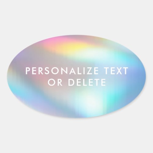  Modern Pastel Rainbow Mermaid Unicorn Holographic Oval Sticker