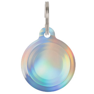 Modern Pastel Rainbow Mermaid Unicorn Holographic Pet ID Tag
