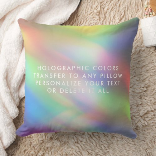  Modern Pastel Rainbow Mermaid Unicorn Holographic Throw Pillow