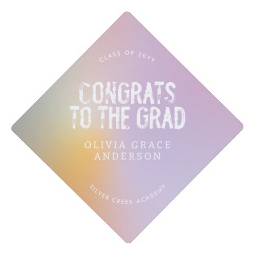 Modern pastel rainbow pink graduation party decor graduation cap topper