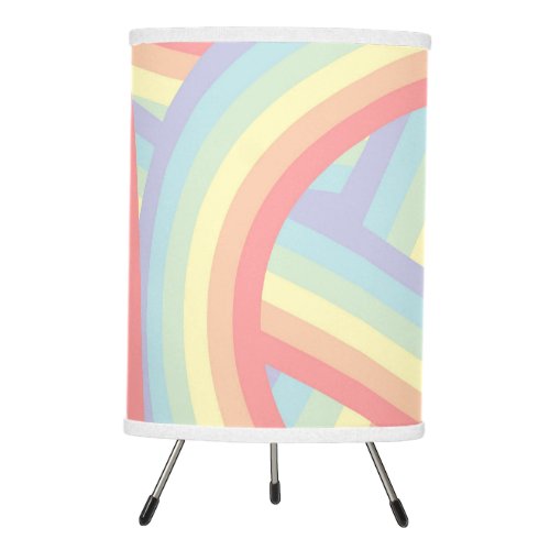 Modern Pastel Rainbow Stripes Tripod Lamp