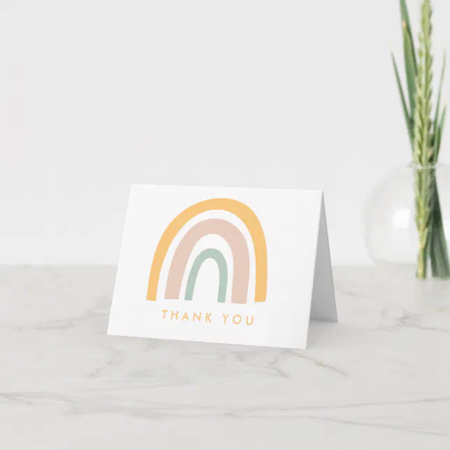 Modern Pastel Rainbow Thank You Card | Zazzle