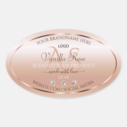 Modern Pastel Rose Coral Product Label Jewels Logo