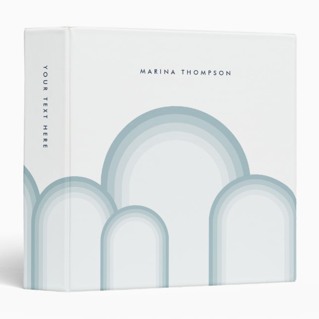 Modern Pastel Sage Green Retro Vintage 3 Ring Binder (Front/Spine)