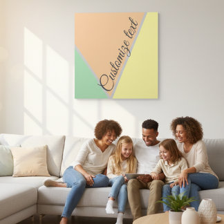 Modern Pastel Sage & Peach Geometric Abstract Art