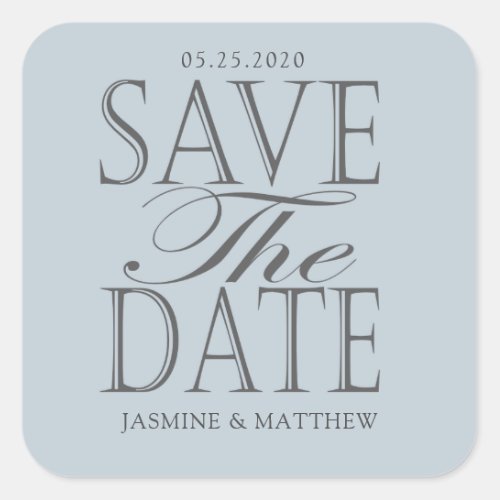 modern pastel save the date monogram sticker