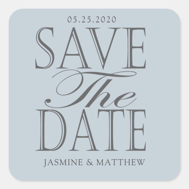 modern pastel save the date monogram sticker (Front)