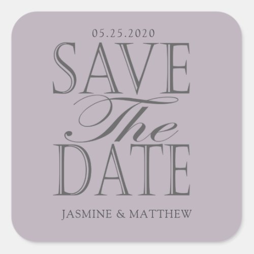 modern pastel save the date monogram sticker