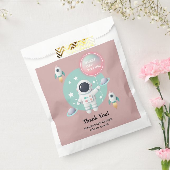 Modern Pastel Space Explorer Baby Shower Favor Bag (Sealed)
