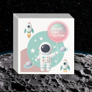 Modern Pastel Space Explorer Baby Shower Napkins