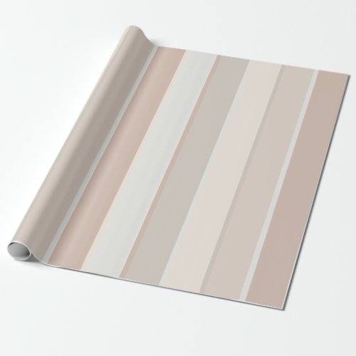 Modern Pastel Stripes Blush Taupe Beige Wrapping Paper