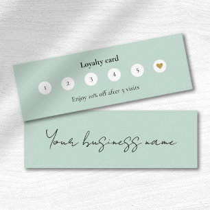 Modern pastel teal business loyalty card