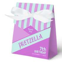 Modern Pastel Teal Pink Stripes Favor Box