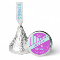 Modern Pastel Teal Pink Stripes Hershey®'s Kisses®