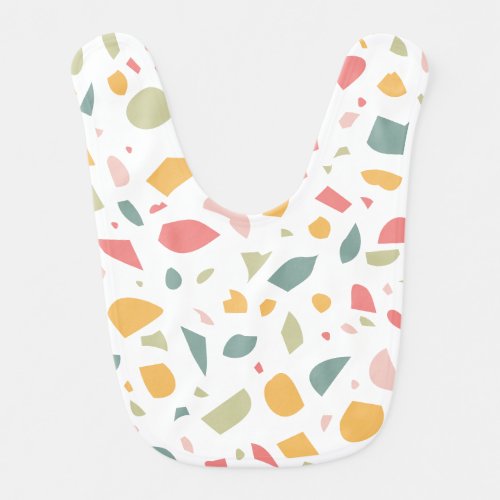 Modern pastel terrazzo pattern baby bib