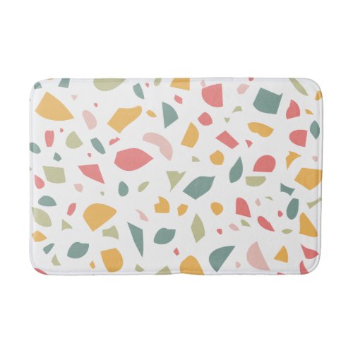 Modern pastel terrazzo pattern bath mat