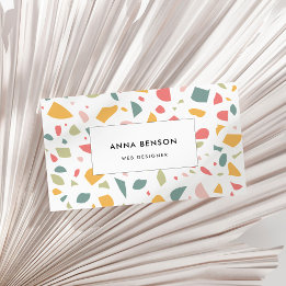 Modern pastel terrazzo pattern business card