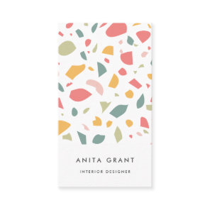Modern pastel terrazzo pattern business card