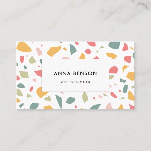 Modern pastel terrazzo pattern business card