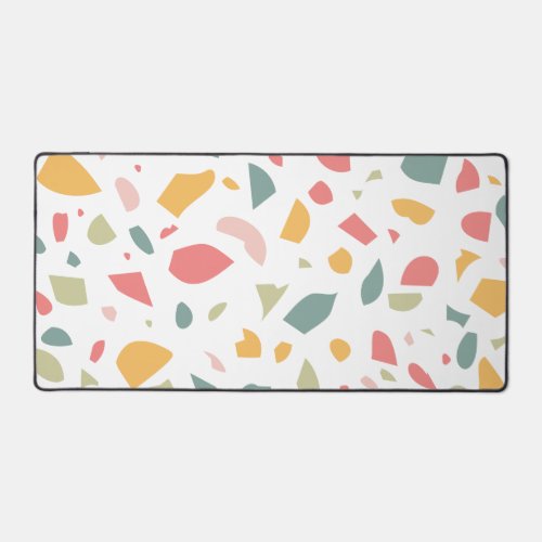 Modern pastel terrazzo pattern desk mat