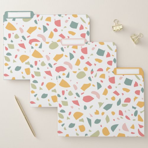 Modern pastel terrazzo pattern file folder