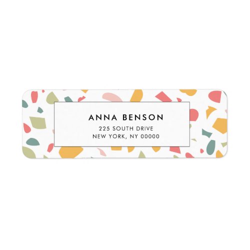 Modern pastel terrazzo pattern label