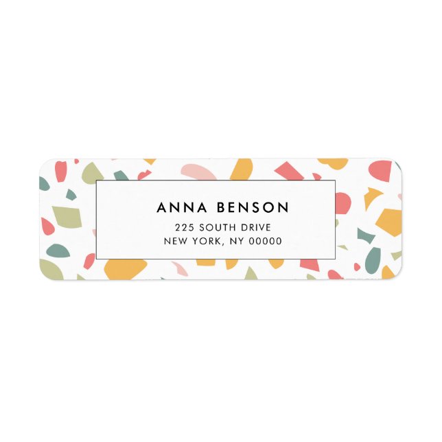 Modern pastel terrazzo pattern label (Front)