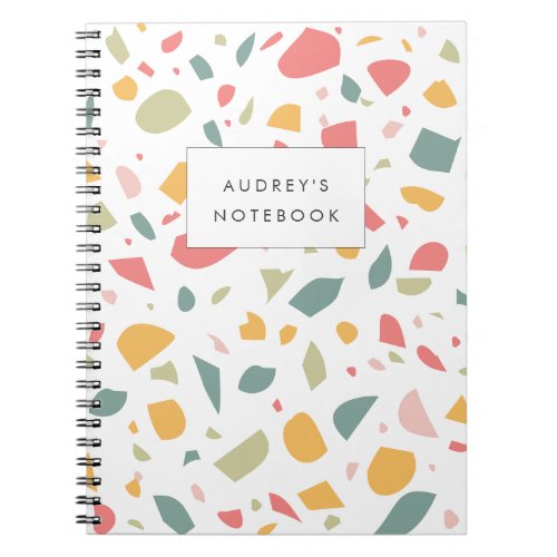 Modern pastel terrazzo pattern notebook