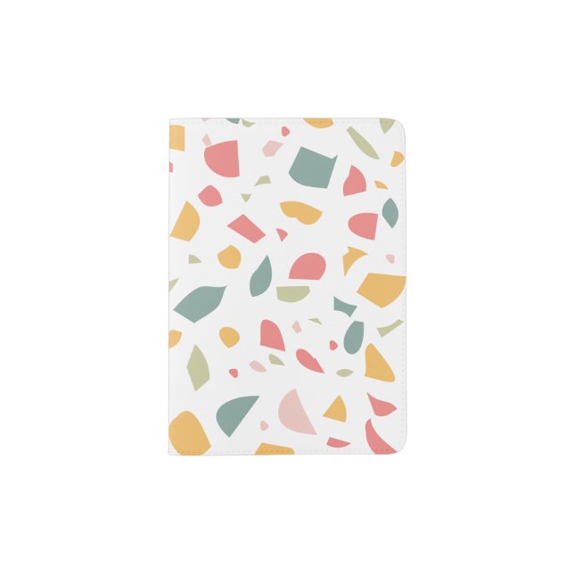 Modern pastel terrazzo pattern passport holder (Front)