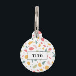 Modern pastel terrazzo pattern pet ID tag<br><div class="desc">Pastel terrazzo modern design. Fully customizable: you can change the pattern colors if you like.</div>