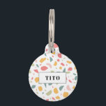Modern pastel terrazzo pattern pet ID tag<br><div class="desc">Pastel terrazzo modern design. Fully customizable: you can change the pattern colors if you like.</div>
