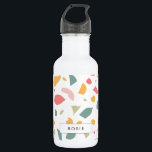 Modern pastel terrazzo pattern stainless steel water bottle<br><div class="desc">Pastel terrazzo modern design. Fully customizable: you can change the pattern colors if you like.</div>