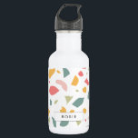 Modern pastel terrazzo pattern stainless steel water bottle<br><div class="desc">Pastel terrazzo modern design. Fully customizable: you can change the pattern colors if you like.</div>