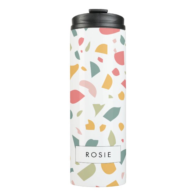 Modern pastel terrazzo pattern thermal tumbler (Front)