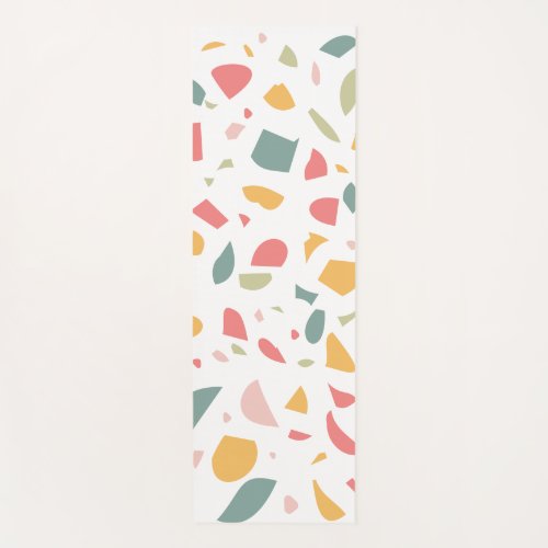 Modern pastel terrazzo pattern yoga mat