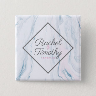 Modern Pastel Tones Marble Stone- Save The Date Pinback Button