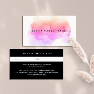 Modern Pastel Watercolor Blot   Appointment Card