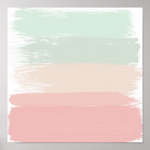Modern pastel watercolor brushstrokes stripes poster