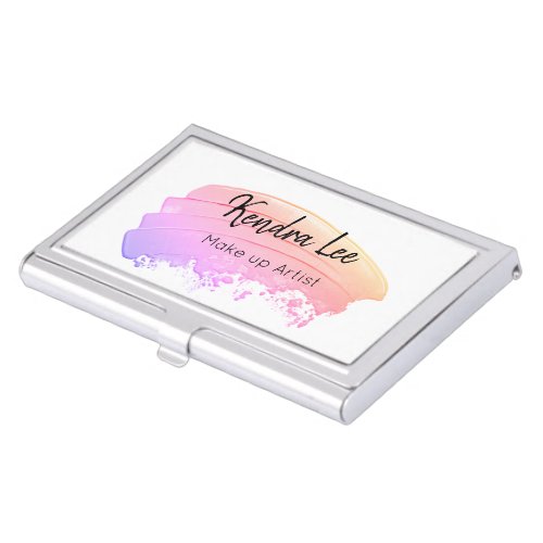 Modern Pastel Watercolor Minimal  Business Card Case